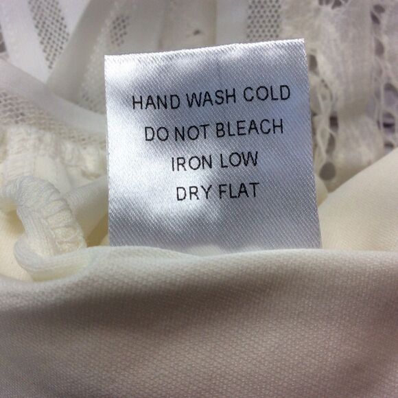 Luxxel Romper Women's Sz L Ivory Lace Sheer Top Lined Bottom Beachy Boho Festive - Picture 6 of 10